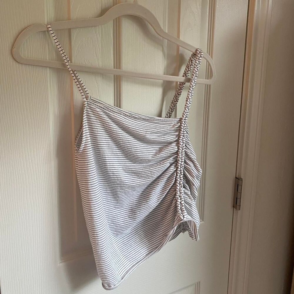 Zara Women's White and Grey Crop-top